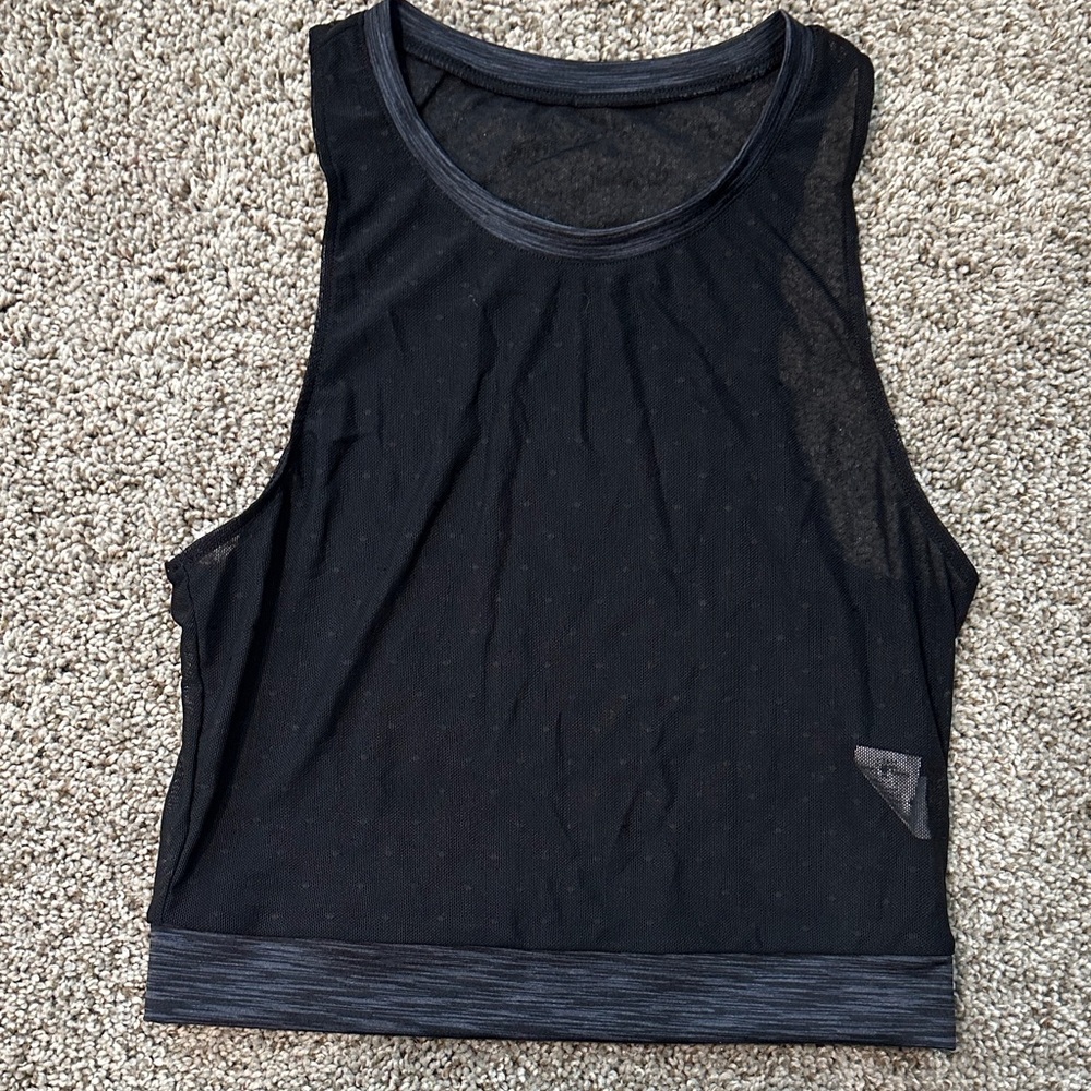 ZYIA Black Sleeveless Mesh Top